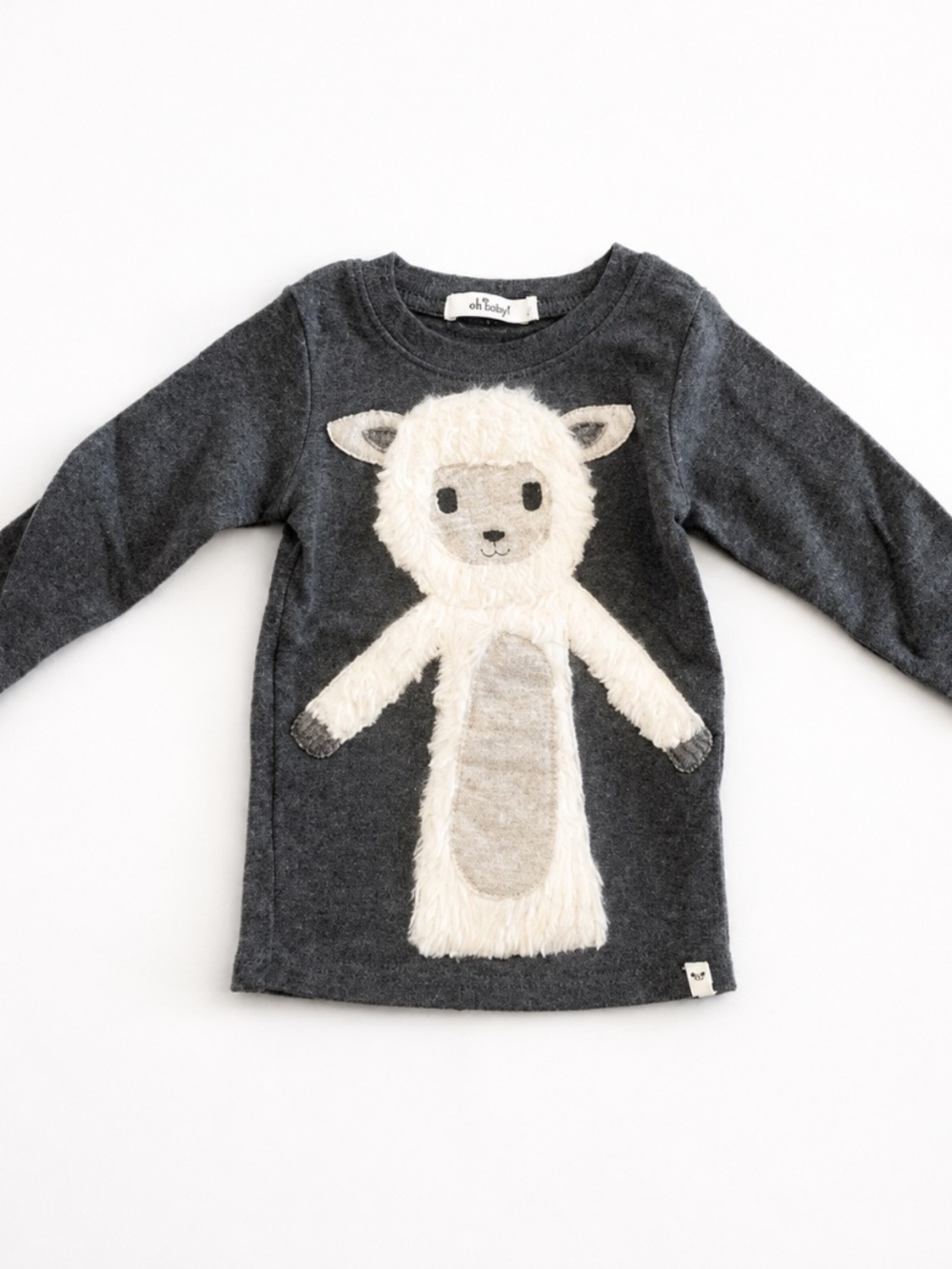 Oh Baby! Fuzzy Lamb Appliqué Top 6–12M
